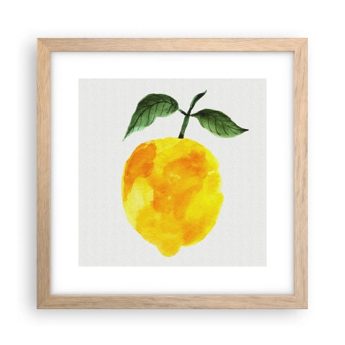 Plakat i ramme af lyst egetræ - Hvordan man kender smagen af solen - 30x30 cm