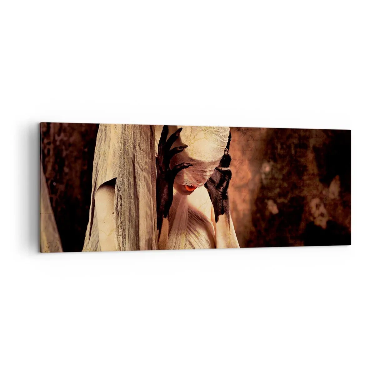 Lærredstryk - Billede på lærred - Mellem godt og ondt - 140x50 cm