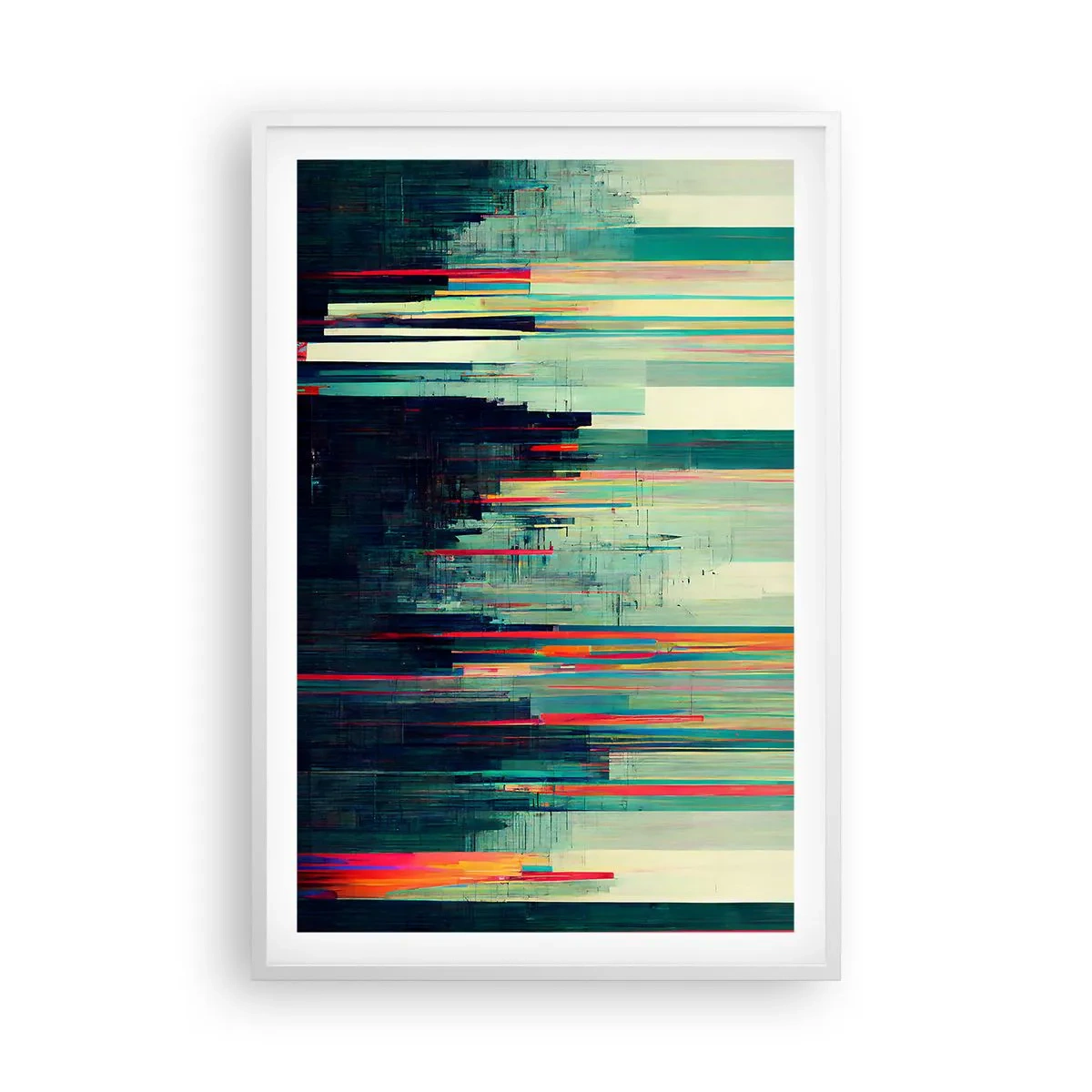 Plakat i hvid ramme - Futuristisk by - 61x91 cm