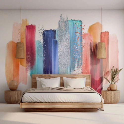 Fototapet Selvklæbende Deluxe Sticker - Op og ned  - Abstraktion, Stykke, Moderne kunst - 500x350 cm