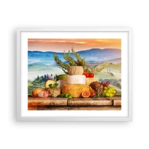 Plakat i hvid ramme - Italiensk livsglæde - 50x40 cm