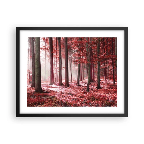 Plakat i sort ramme - Rød er lige så smuk - 50x40 cm