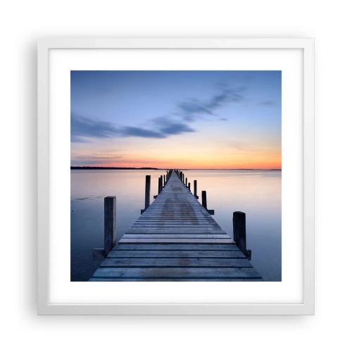 Plakat i hvid ramme - Den rolige skumringstid - 40x40 cm