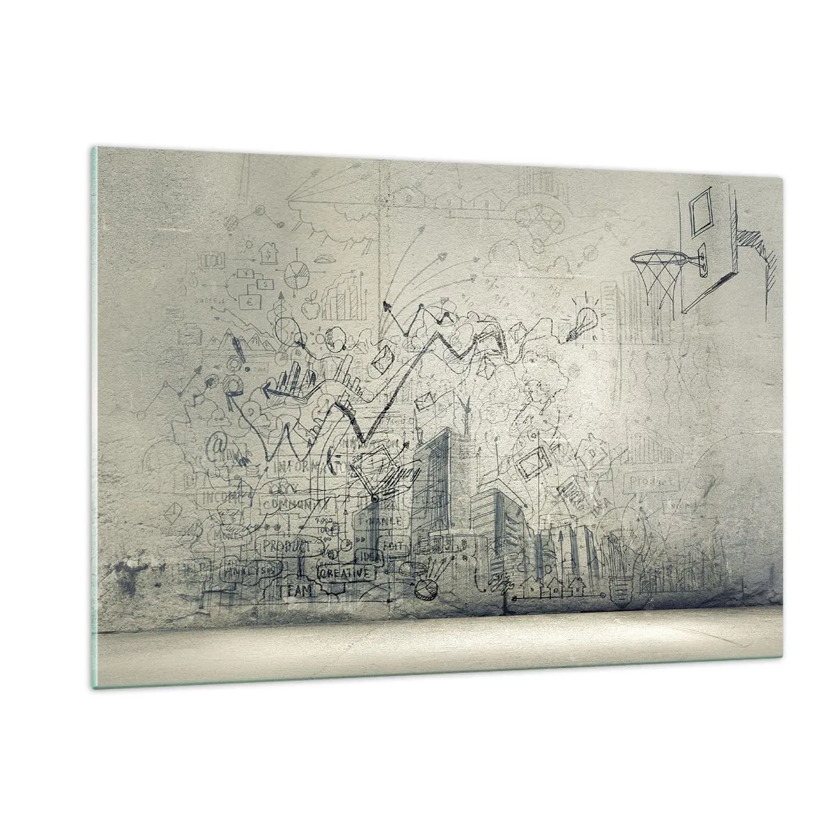 Billede på glas - Mit vidunderlige byliv - 120x80 cm
