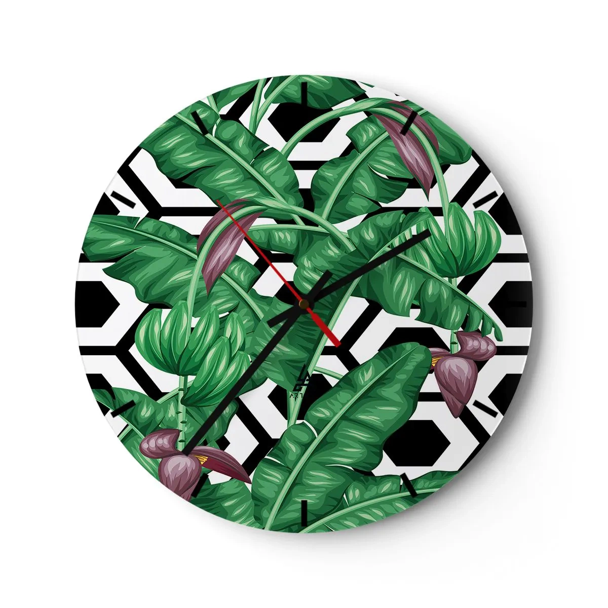 Vægur, Uret - Symmetrisk komposition fra naturen - 40x40 cm