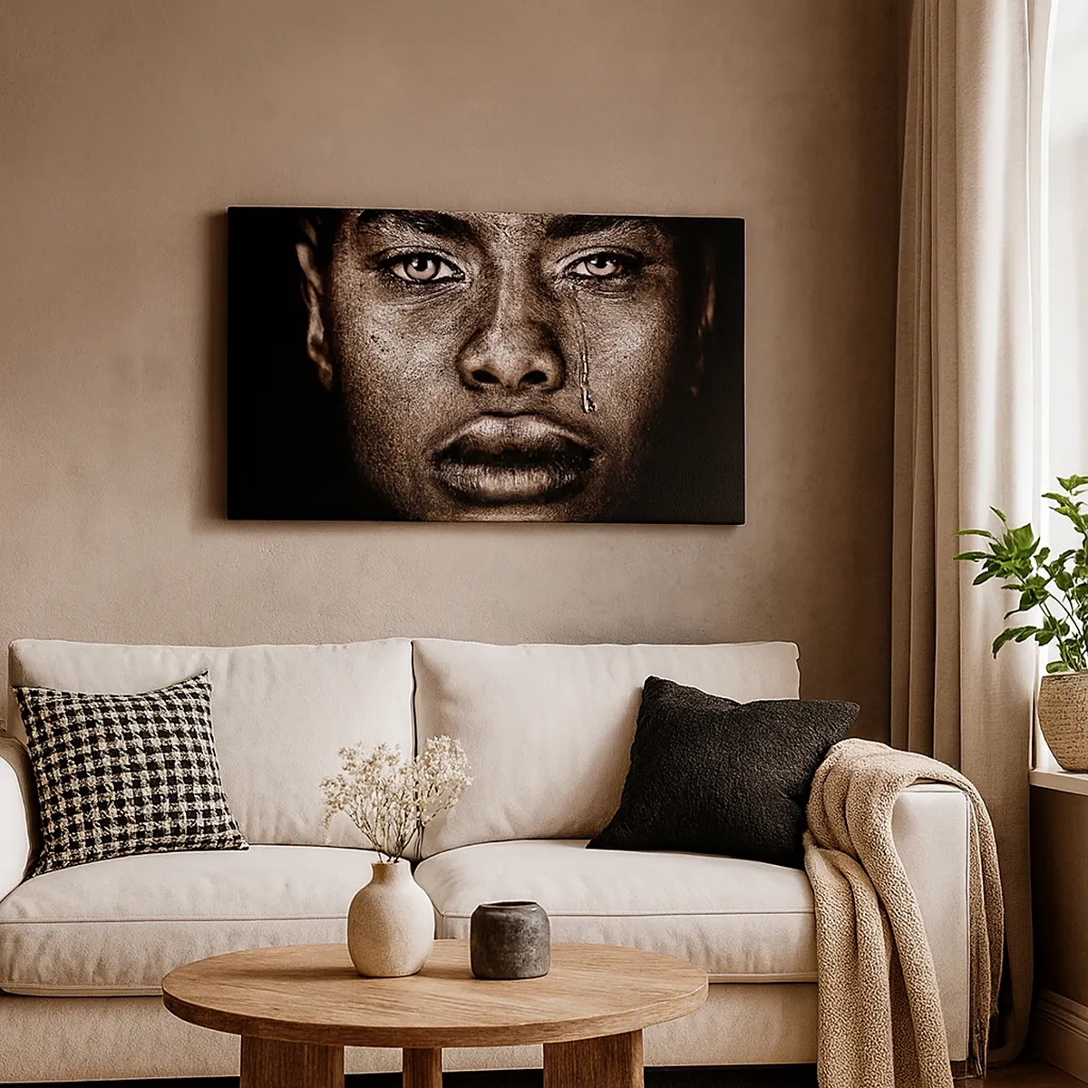 Lærredstryk - Billede på lærred - Én tåre - 30x30 cm