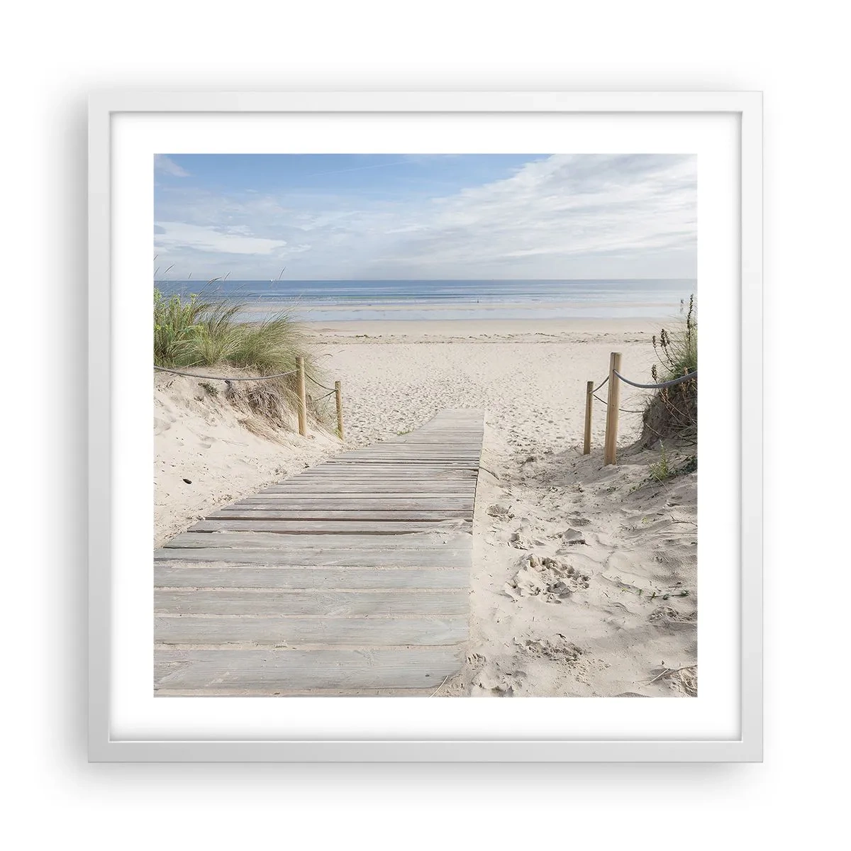 Plakat i hvid ramme - Ud over horisonten - 50x50 cm