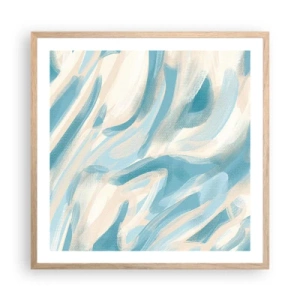 Plakat i ramme af lyst egetræ - Forårsbriser - 60x60 cm