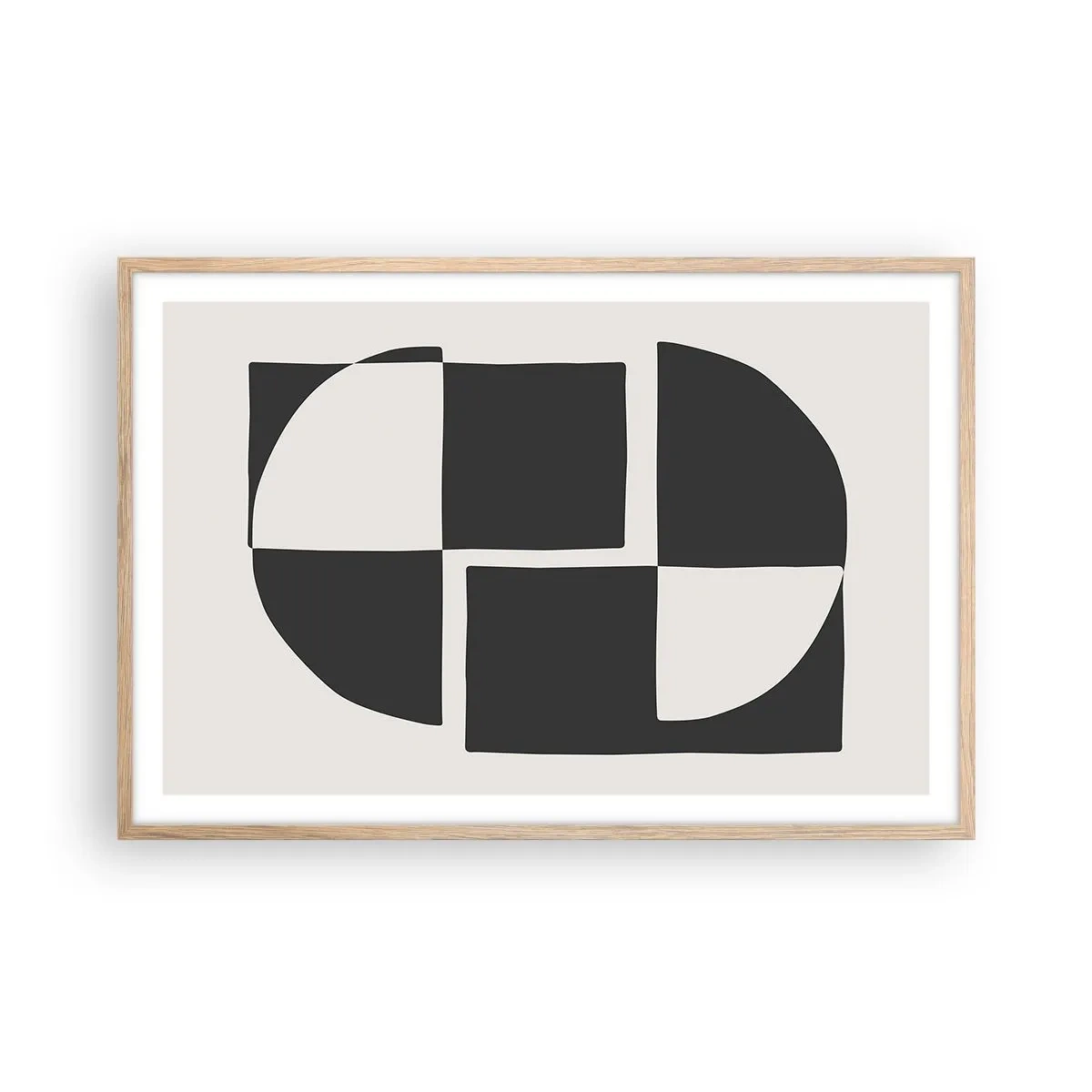 Plakat i ramme af lyst egetræ - Antitese - syntese - 91x61 cm