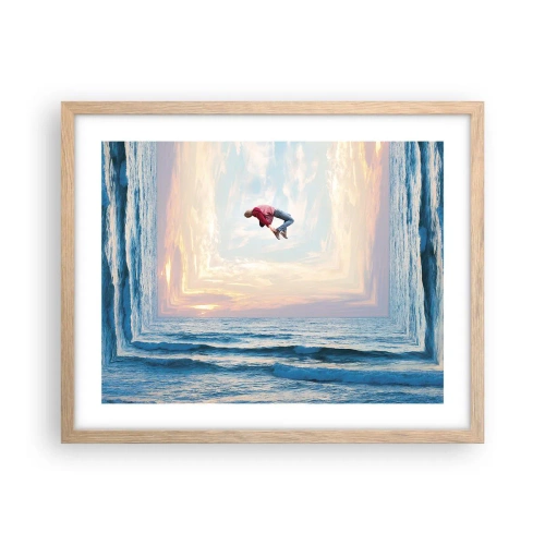 Plakat i ramme af lyst egetræ - Til en anden dimension - 50x40 cm