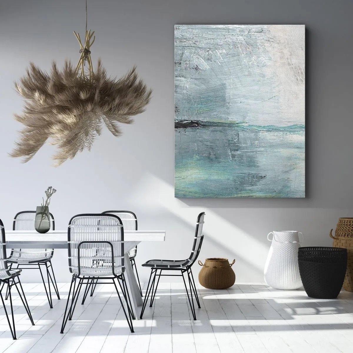 Lærredstryk - Billede på lærred - Horisontalt med blå farve - 50x70 cm