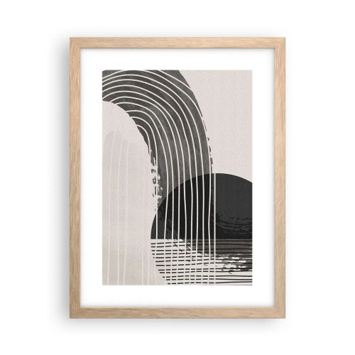 Plakat i ramme af lyst egetræ - Derhen og tilbage - 30x40 cm