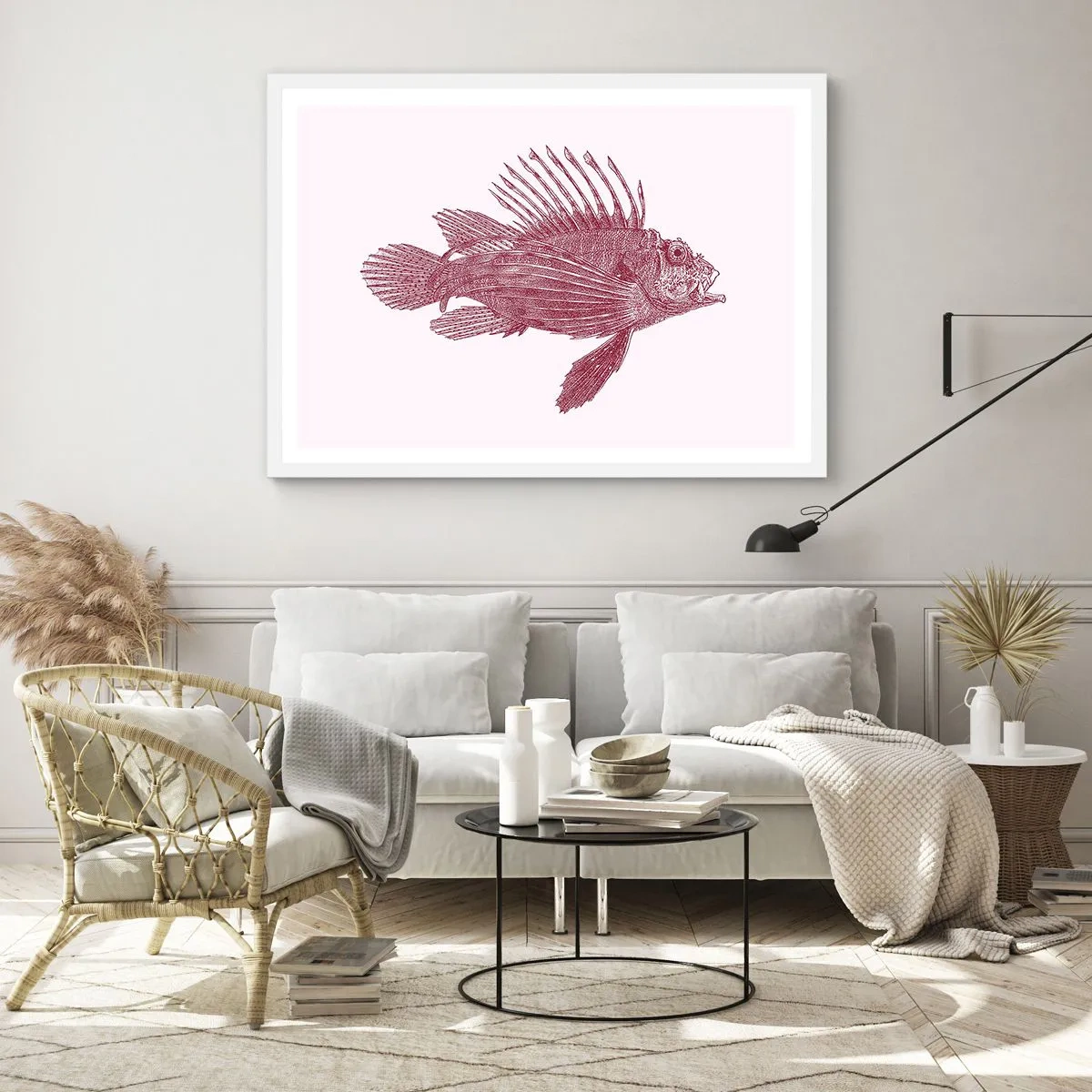 Plakat i hvid ramme - En beboer i eksotiske farvande - 91x61 cm