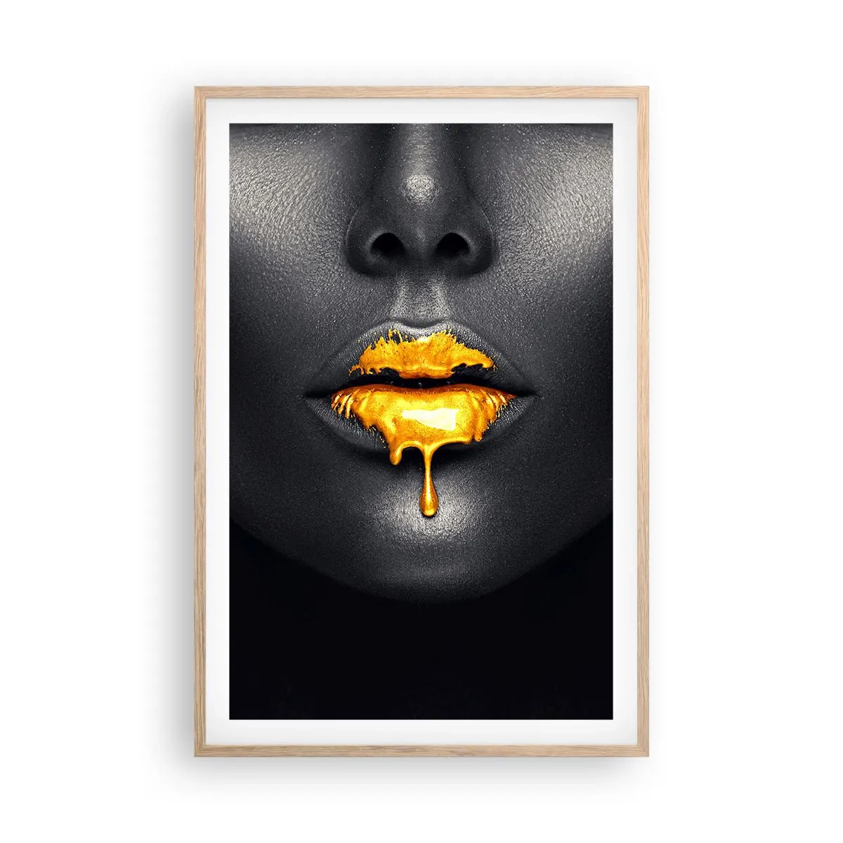 Plakat i ramme af lyst egetræ - Gyldenmund - 61x91 cm
