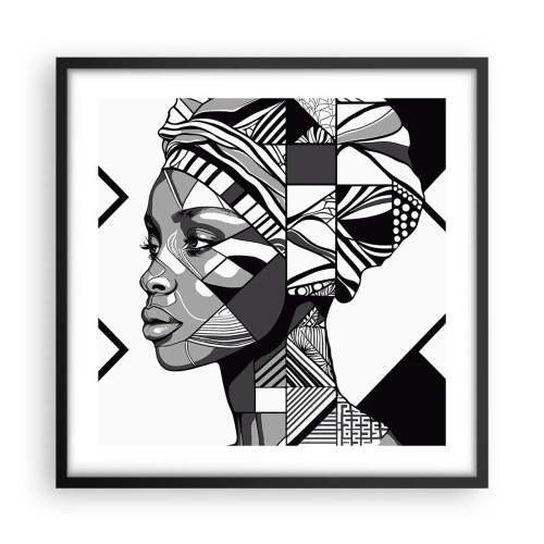 Plakat i sort ramme - Etnisk portræt - 50x50 cm