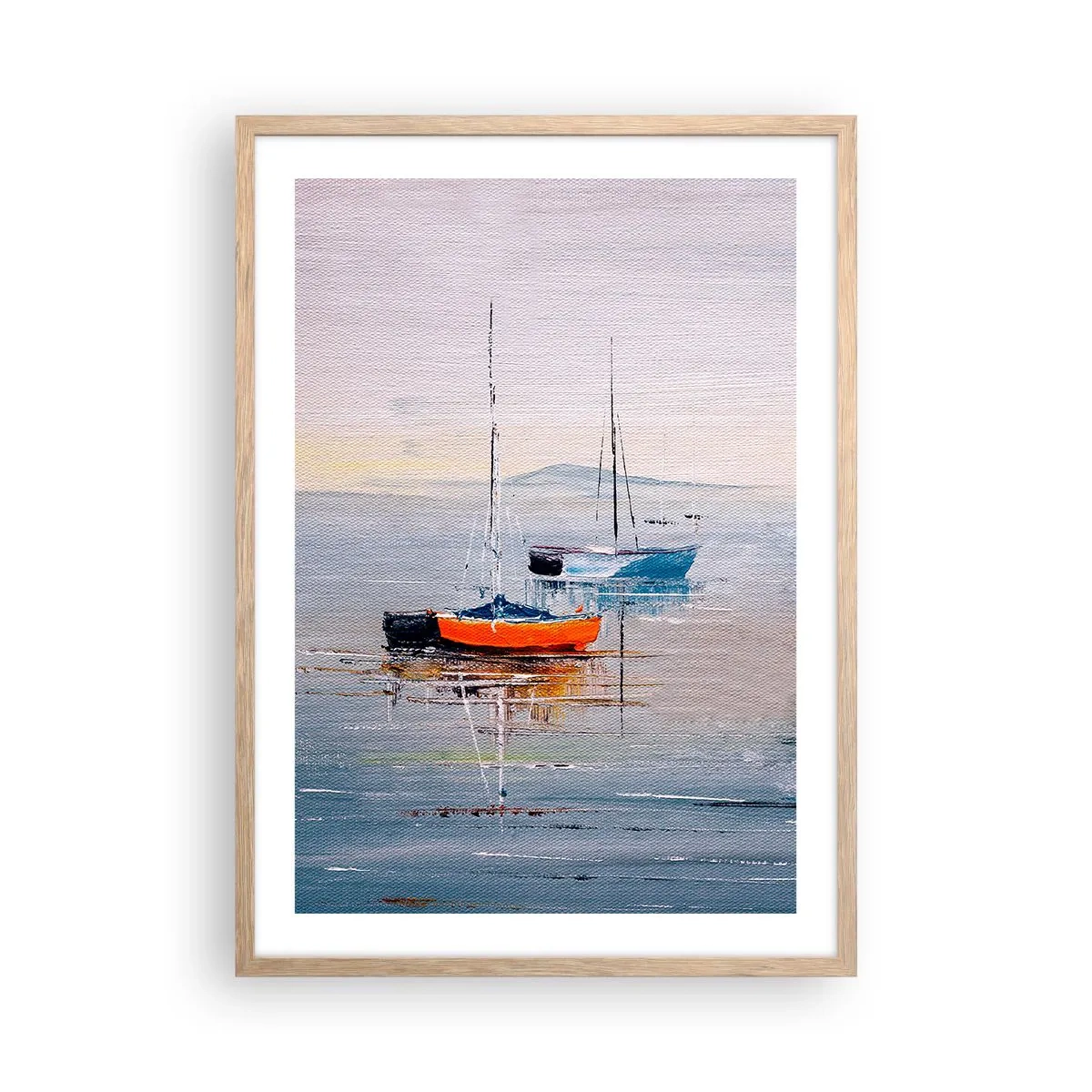 Plakat i ramme af lyst egetræ - Et velfortjent hvil - 50x70 cm