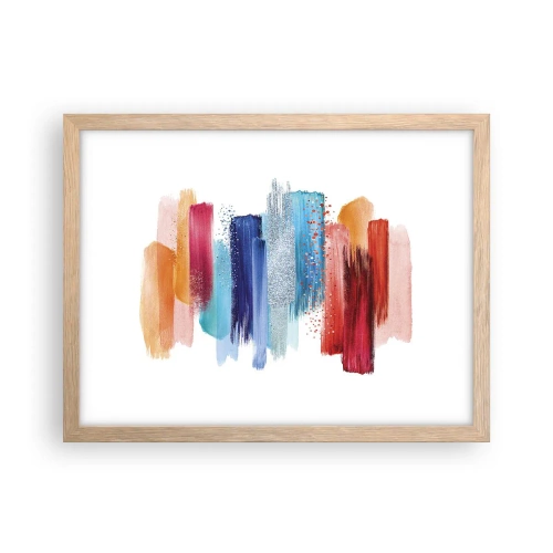 Plakat i ramme af lyst egetræ - Op og ned  - 40x30 cm