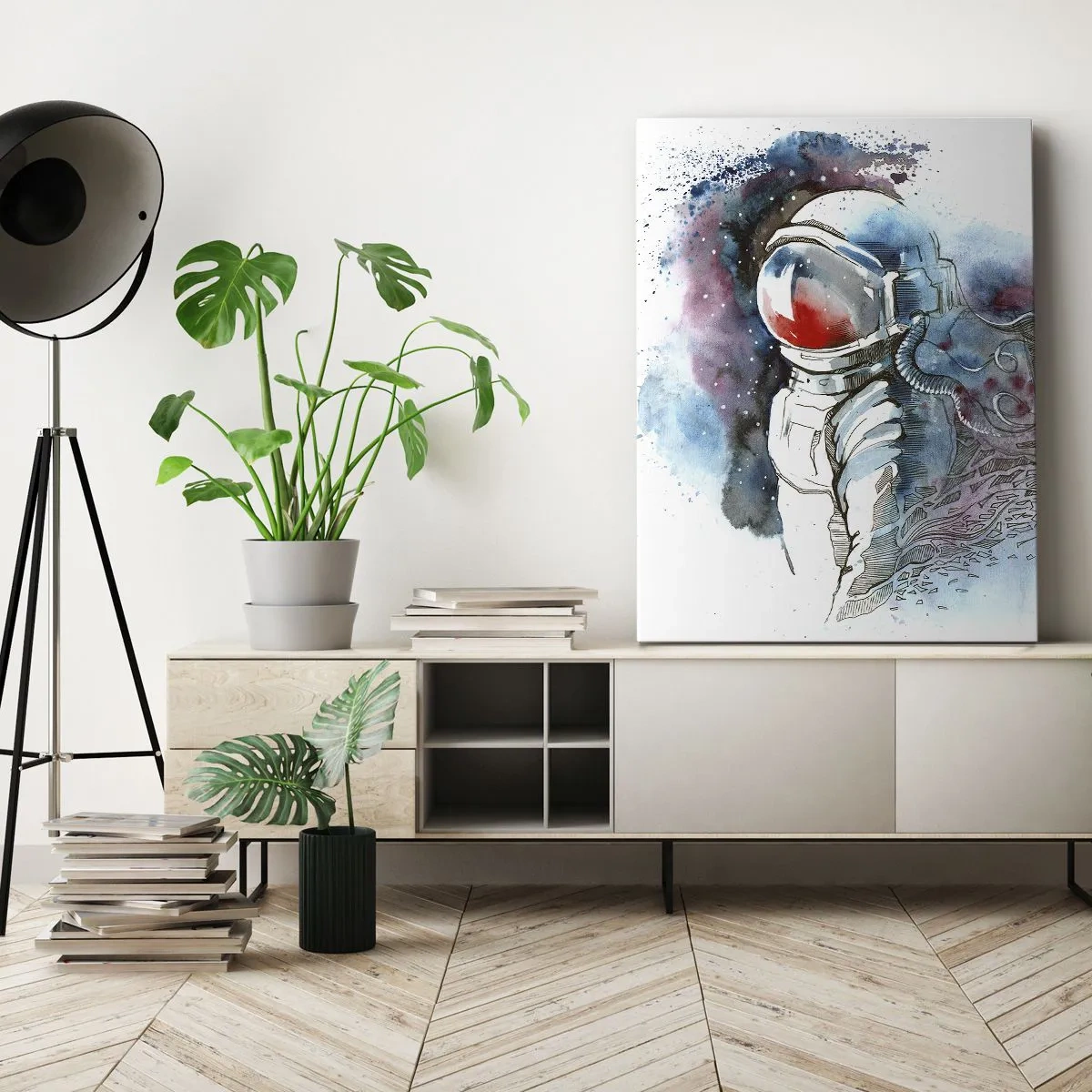 Lærredstryk - Billede på lærred - Alene med kosmos - 50x70 cm