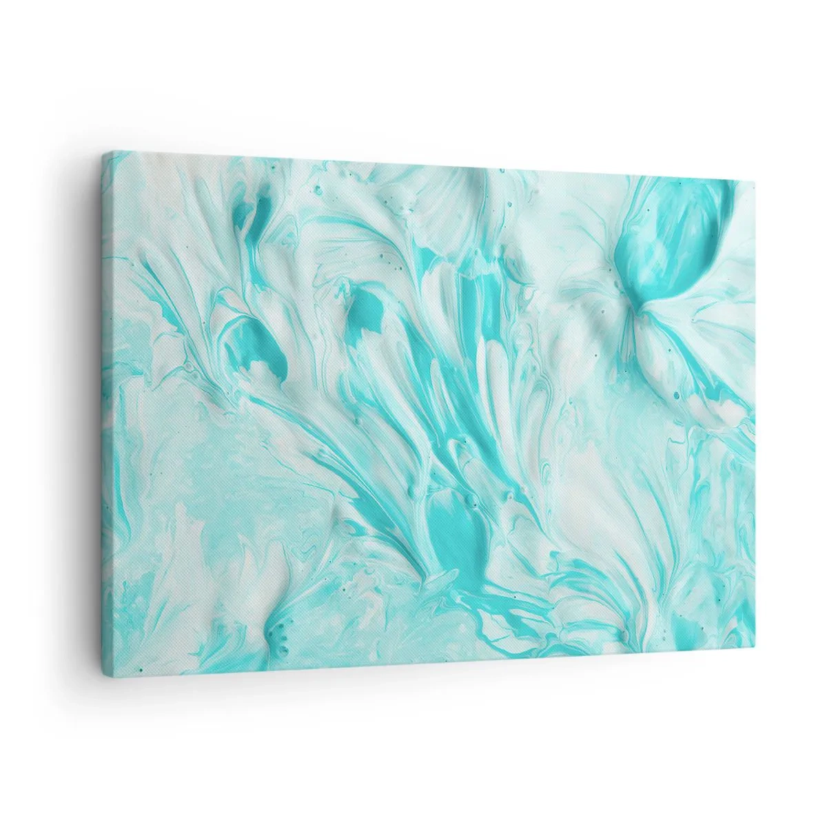 Lærredstryk - Billede på lærred - Et abstrakt motiv i pastelfarver af blå og hvid. - 70x50cm - For altid sammen - Moderne vægdekoration til stue og soveværelse ARTTOR