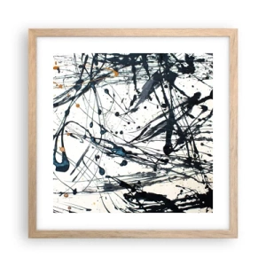 Plakat i ramme af lyst egetræ - Med eller uden fornuft? - 40x40 cm