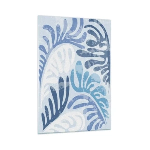 Billede på glas - Blå bregner - 70x100 cm