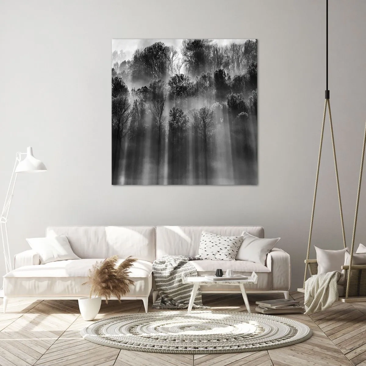 Lærredstryk - Billede på lærred - I stråler af lys - 60x60 cm