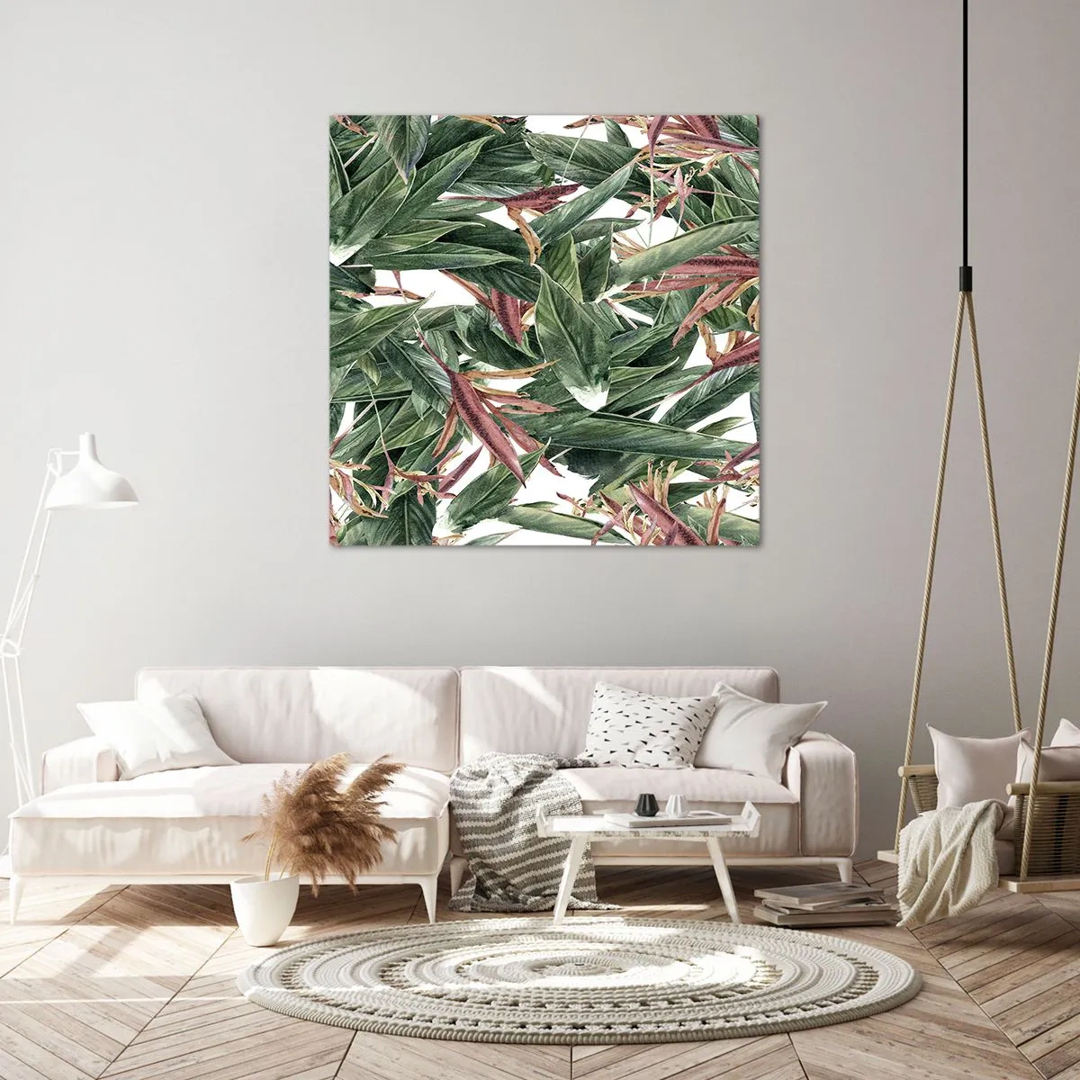 Lærredstryk - Billede på lærred - Smaragd- og syrenbuskads - 40x40 cm