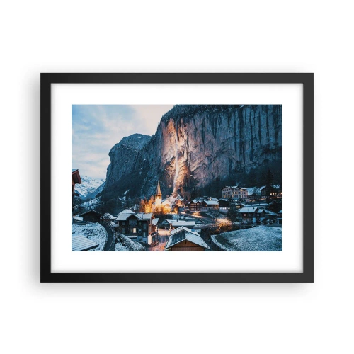 Plakat i sort ramme - Vinterens lysende ånd - 40x30 cm
