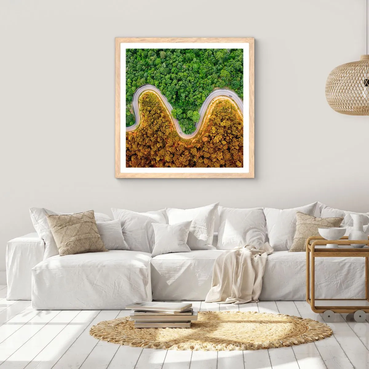 Plakat i ramme af lyst egetræ - Grænser og gennembrud - 50x50 cm