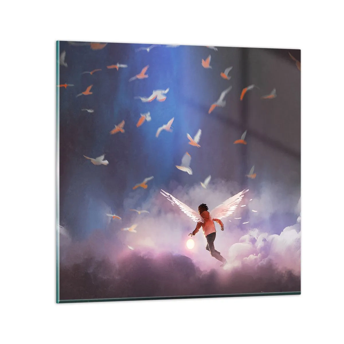 Billede på glas - Det kræver fantasi og mod - 60x60 cm