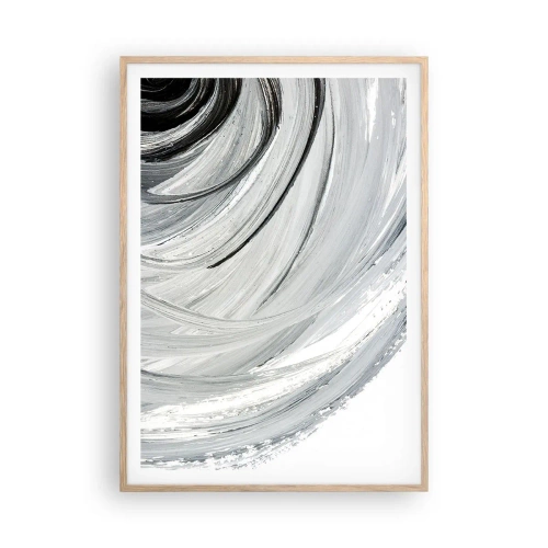 Plakat i ramme af lyst egetræ - Orbital komposition - 70x100 cm