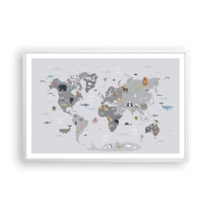 Plakat i hvid ramme - Fortæl mig, hvor du er fra... - 91x61 cm