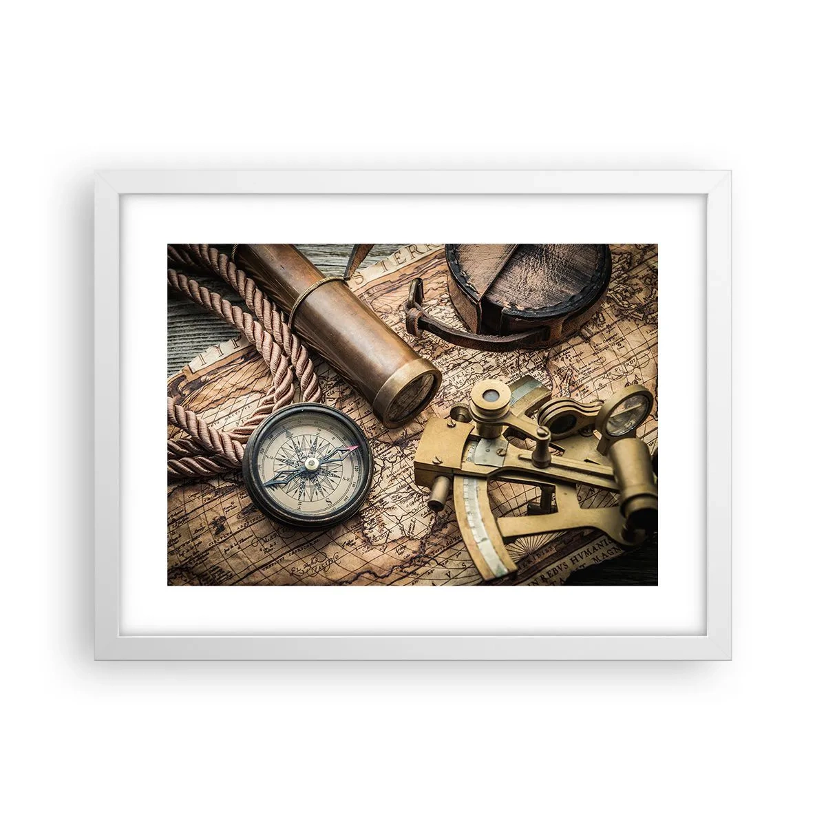 Plakat i hvid ramme - Fastlægge kursen - 40x30 cm