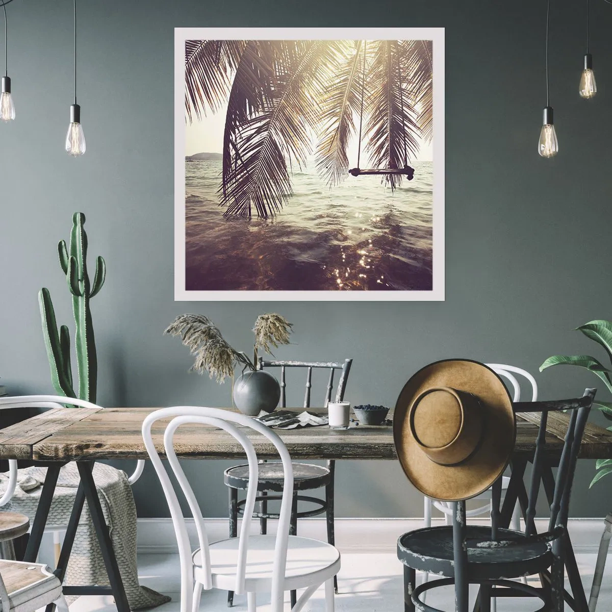 Plakat - Du kan svæve i skyerne efter behag - 60x60 cm