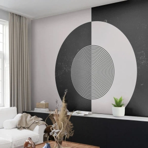 Fototapet på mål Premium Canvas - Harmoni i sort og hvidt - Abstraktion, Stykke, Sort og hvid