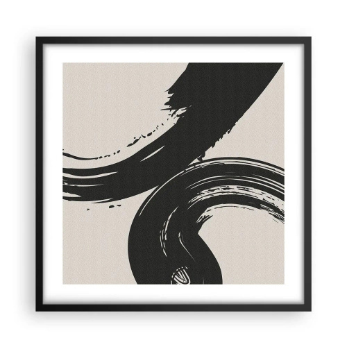 Plakat i sort ramme - Fejende og cirkulær - 50x50 cm