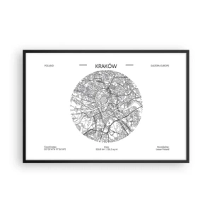 Plakat i sort ramme - Krakows anatomi - 91x61 cm