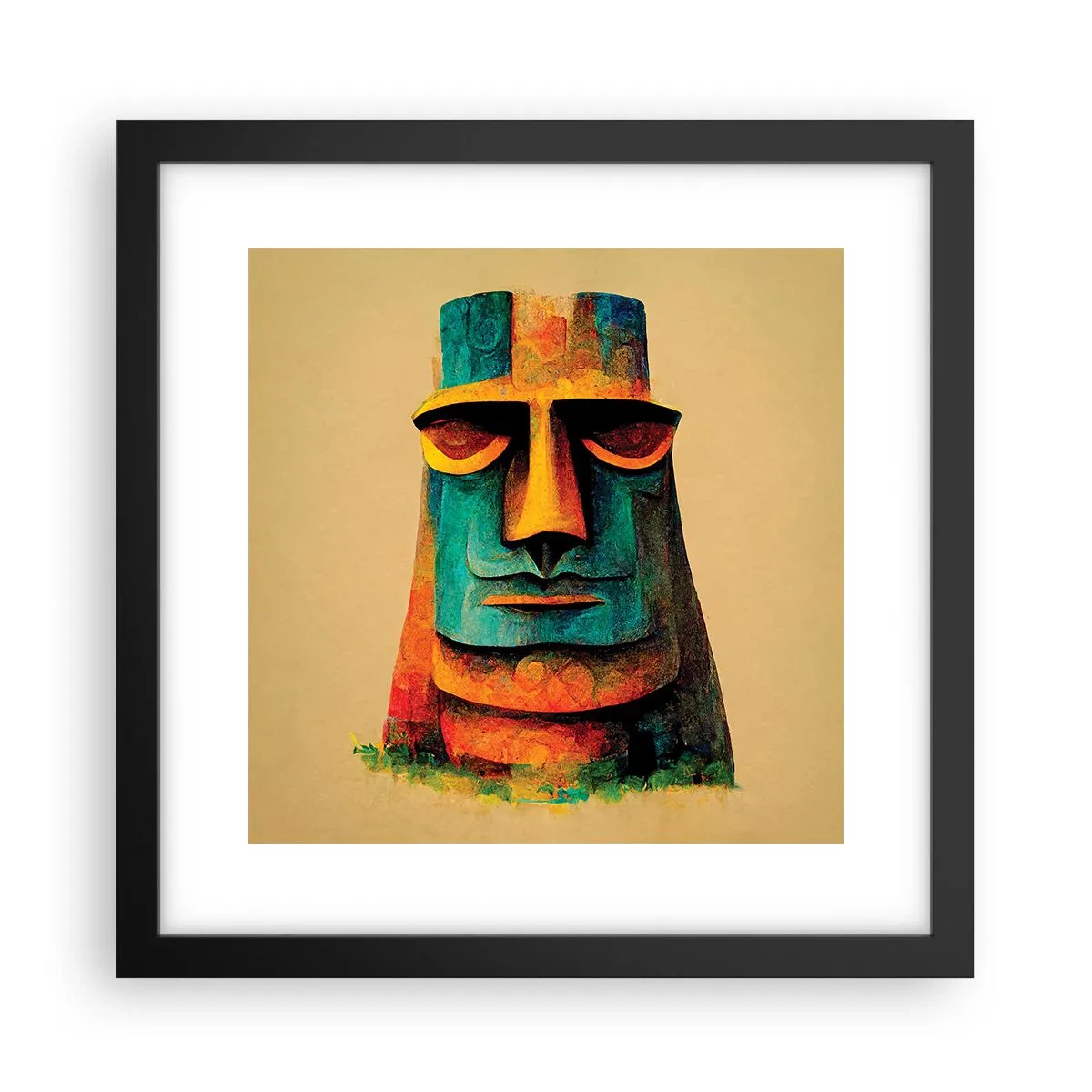Plakat i sort ramme - Statuarisk, men alligevel sympatisk - 30x30 cm