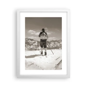 Plakat i hvid ramme - Og bjergene er de samme - 30x40 cm