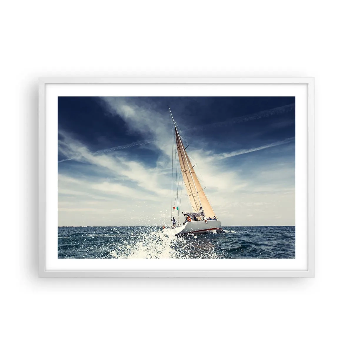 Plakat i hvid ramme - De kan ikke indhente os! - 70x50 cm