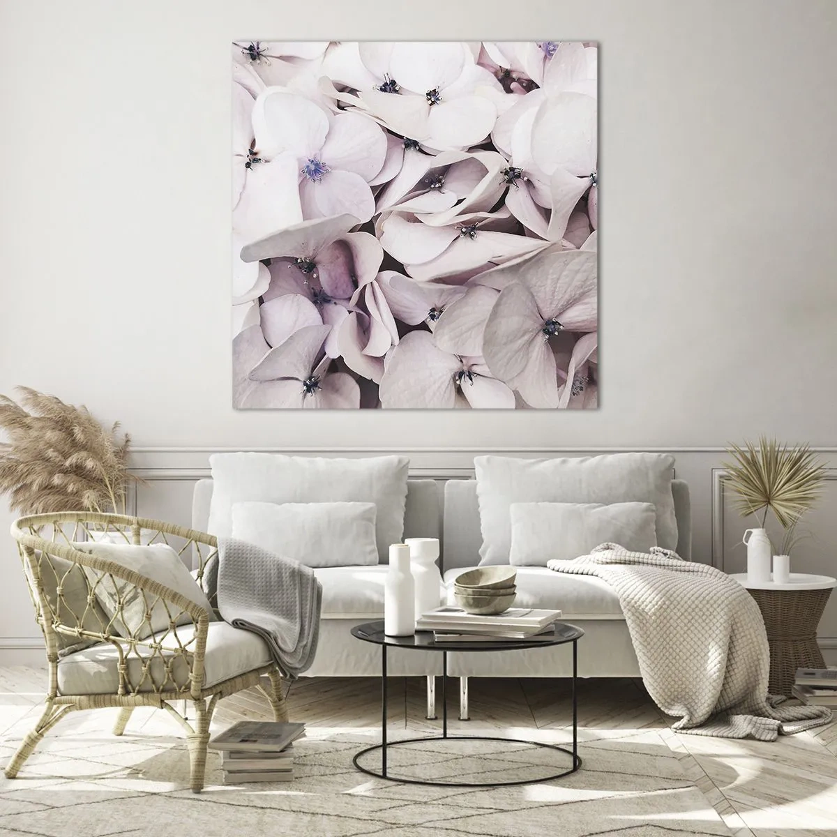 Billede på glas - I en flod af blomster - 60x60 cm