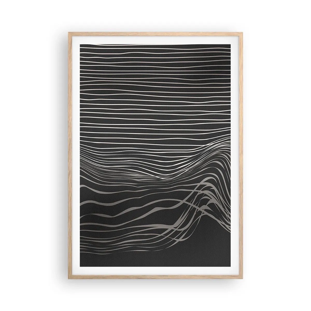 Plakat i ramme af lyst egetræ - Rytme og accent - 70x100 cm