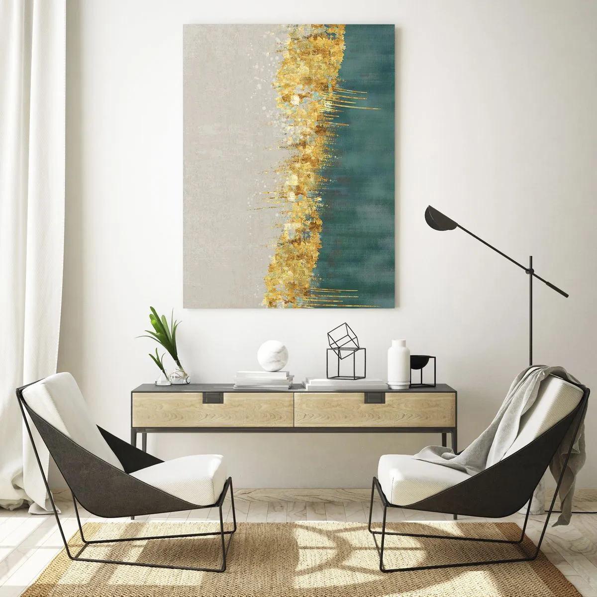 Billede på glas - Den gyldne grænse - 50x70 cm