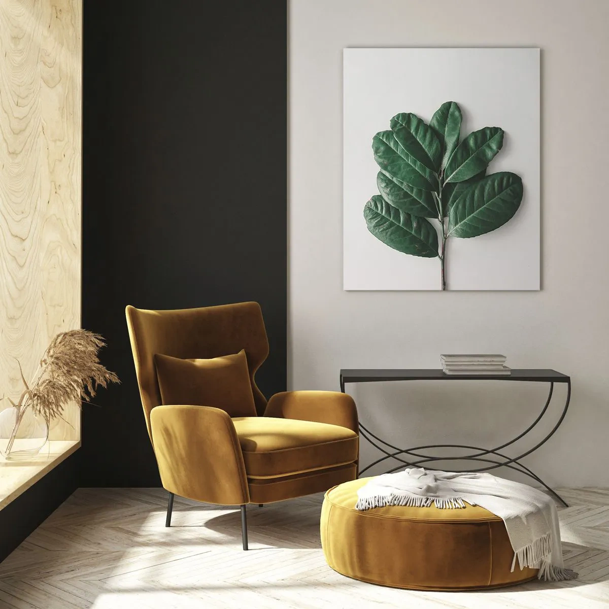 Billede på glas - Tegning af selve naturen - 80x120 cm