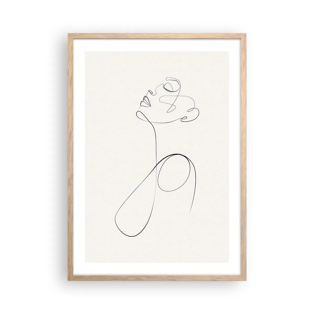 Plakat i ramme af lyst egetræ - Sløjfet i drømme - 50x70 cm