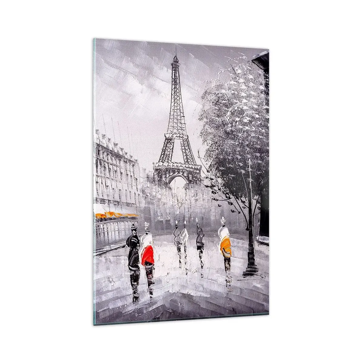 Billede på glas - En parisisk spadseretur - 80x120 cm