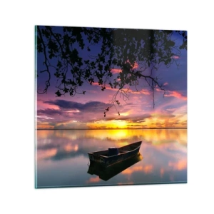 Billede på glas - "Det ser ud til, at du hænger midt på himlen..." - 60x60 cm