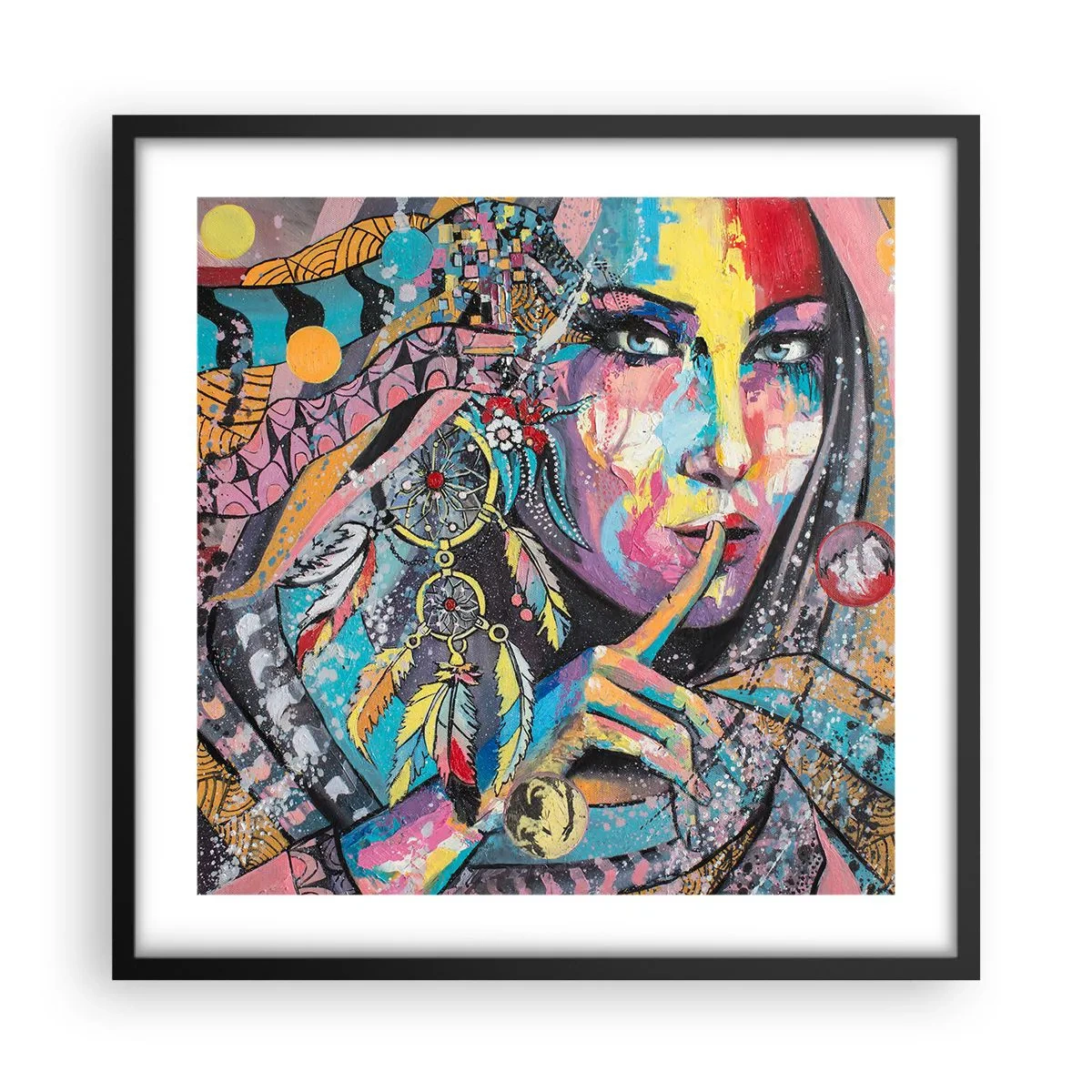 Plakat i sort ramme - Vær tavs, indtil du forstår - 50x50 cm