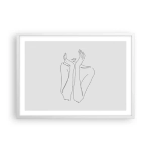 Plakat i hvid ramme - Hvad piger drømmer om - 70x50 cm