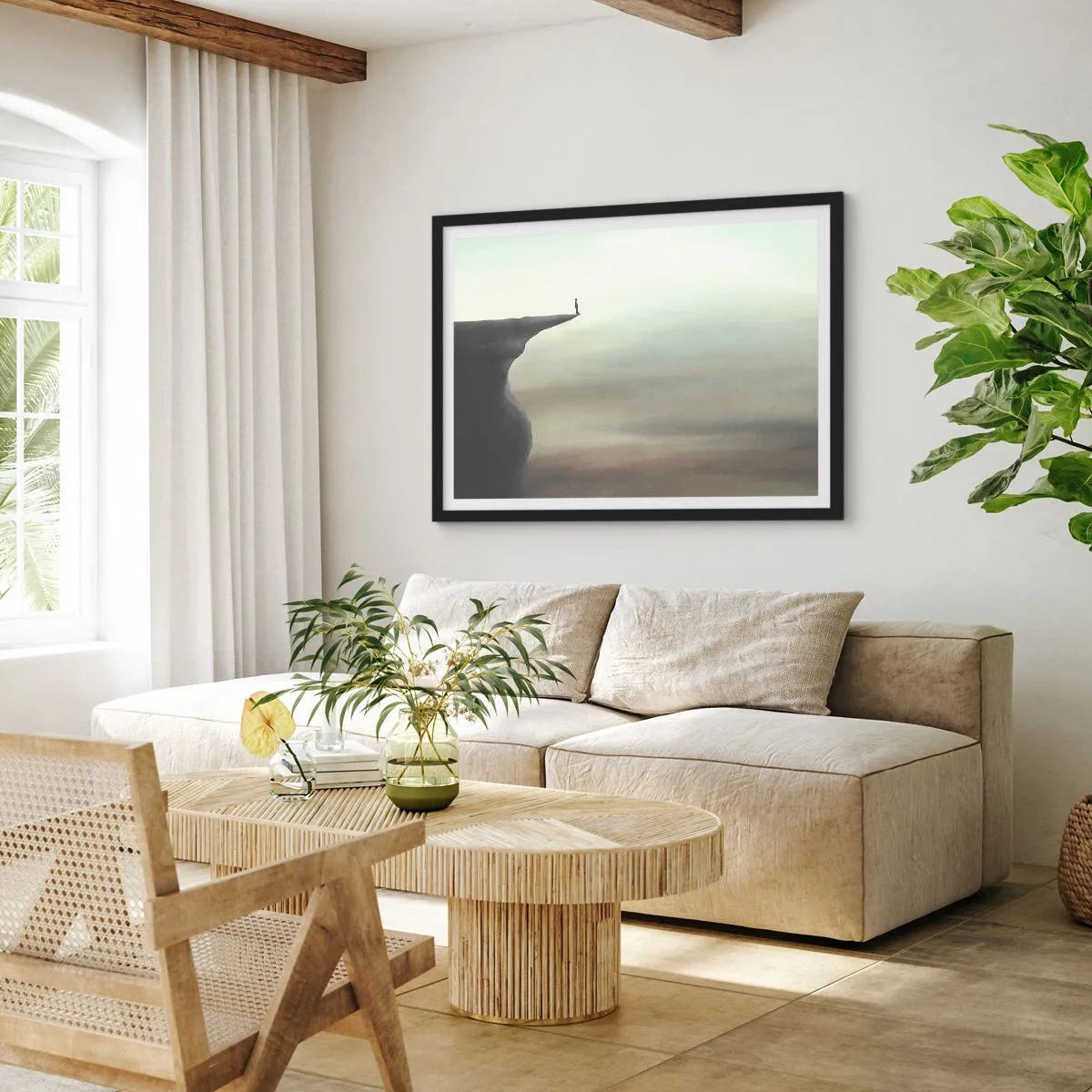 Plakat i sort ramme - Opad, selvfølgelig! - 70x50 cm